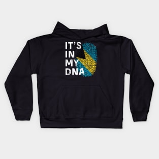 It's In My DNA Bahamas  Family Trip  Bahamian Fingerprint Flag Kids Hoodie